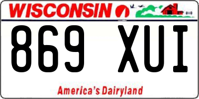 WI license plate 869XUI