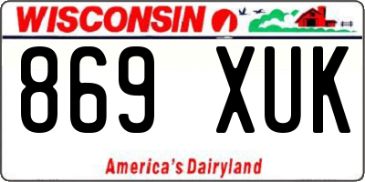 WI license plate 869XUK