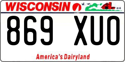 WI license plate 869XUO