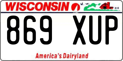 WI license plate 869XUP