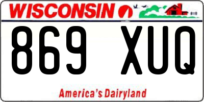 WI license plate 869XUQ