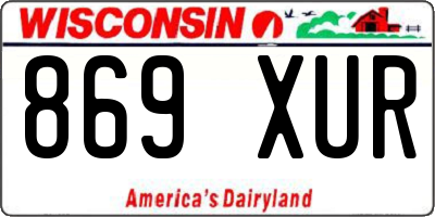 WI license plate 869XUR