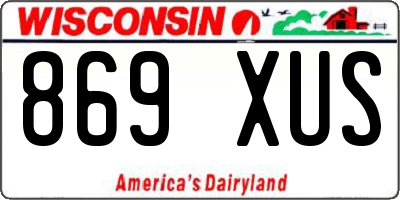 WI license plate 869XUS