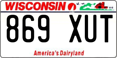 WI license plate 869XUT