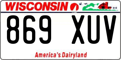 WI license plate 869XUV
