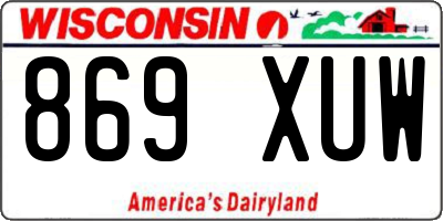 WI license plate 869XUW