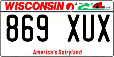 WI license plate 869XUX