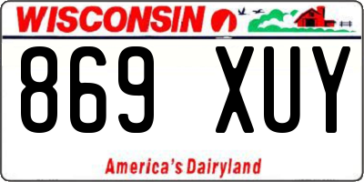WI license plate 869XUY