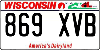 WI license plate 869XVB