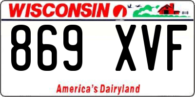 WI license plate 869XVF