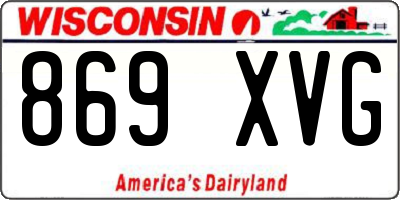WI license plate 869XVG