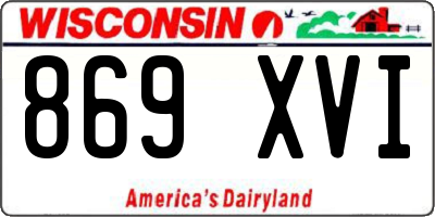 WI license plate 869XVI