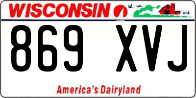 WI license plate 869XVJ