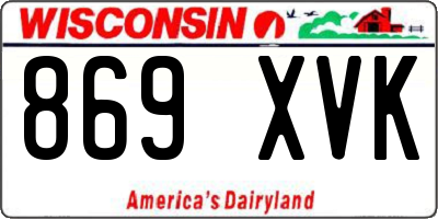 WI license plate 869XVK