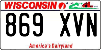 WI license plate 869XVN