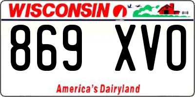 WI license plate 869XVO