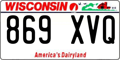 WI license plate 869XVQ