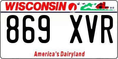 WI license plate 869XVR