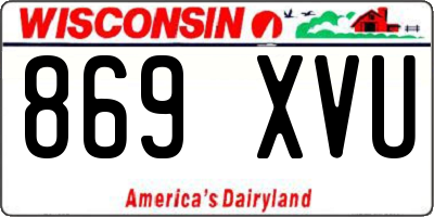 WI license plate 869XVU