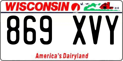 WI license plate 869XVY
