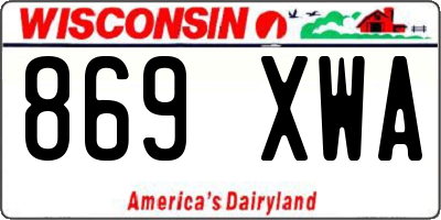 WI license plate 869XWA
