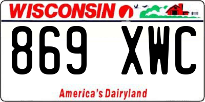WI license plate 869XWC