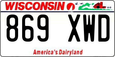 WI license plate 869XWD
