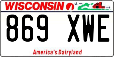 WI license plate 869XWE