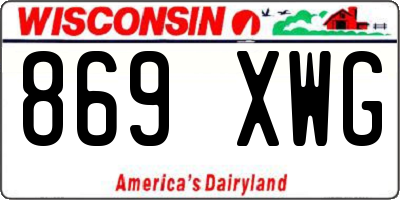 WI license plate 869XWG