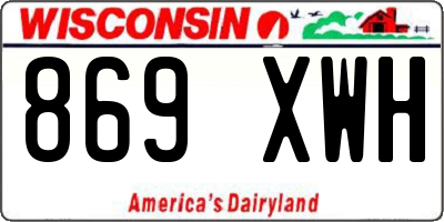 WI license plate 869XWH