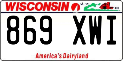 WI license plate 869XWI