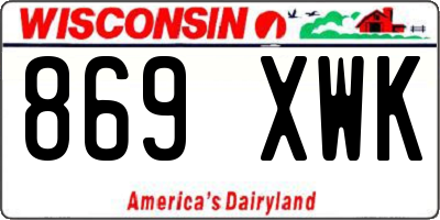 WI license plate 869XWK