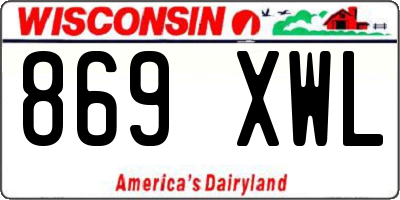 WI license plate 869XWL