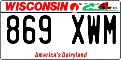 WI license plate 869XWM
