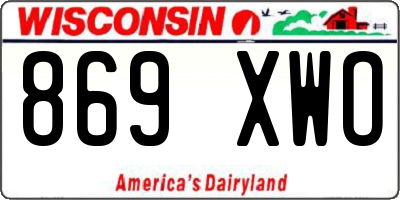 WI license plate 869XWO