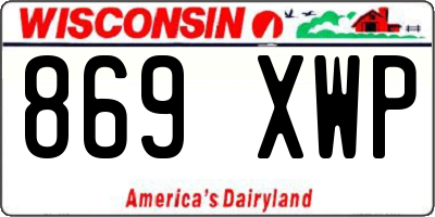 WI license plate 869XWP