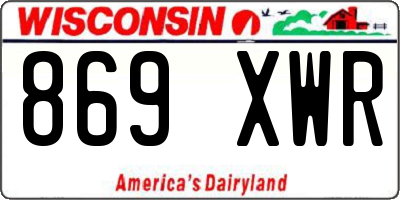 WI license plate 869XWR