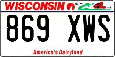 WI license plate 869XWS