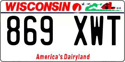 WI license plate 869XWT