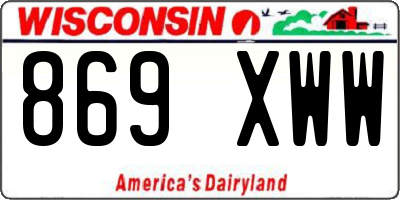 WI license plate 869XWW