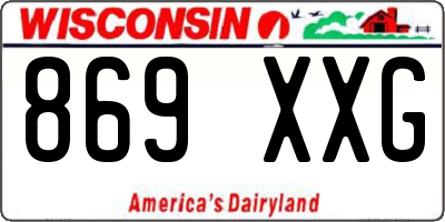 WI license plate 869XXG