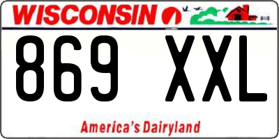 WI license plate 869XXL