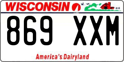 WI license plate 869XXM