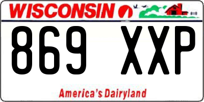 WI license plate 869XXP