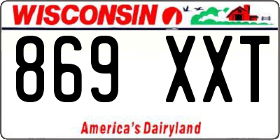 WI license plate 869XXT