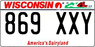 WI license plate 869XXY