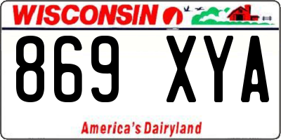 WI license plate 869XYA