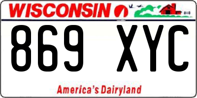 WI license plate 869XYC