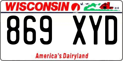 WI license plate 869XYD