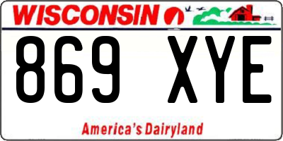 WI license plate 869XYE